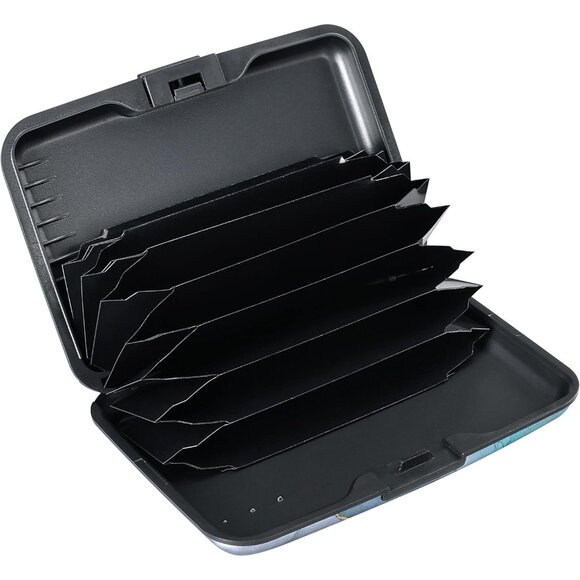 Wallet Credit Cards Holder Blue Purple Marble - Picture 2 of 7